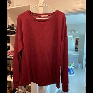 Burgundy fleece long sleeve, medium